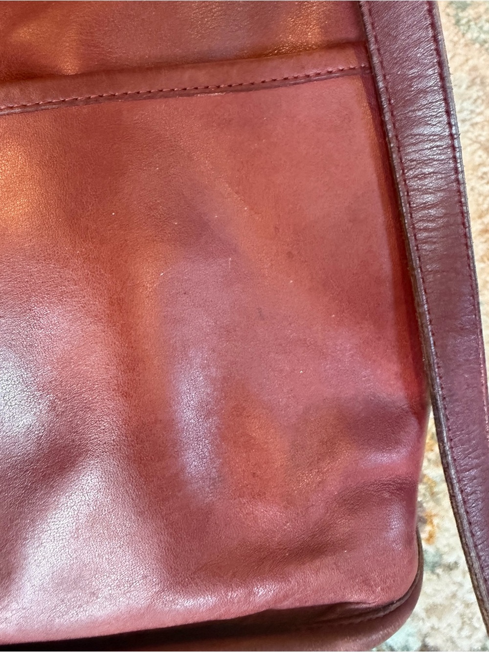 Vintage Coach Burgundy Leather Crossbody Bag - Picture 5 of 9